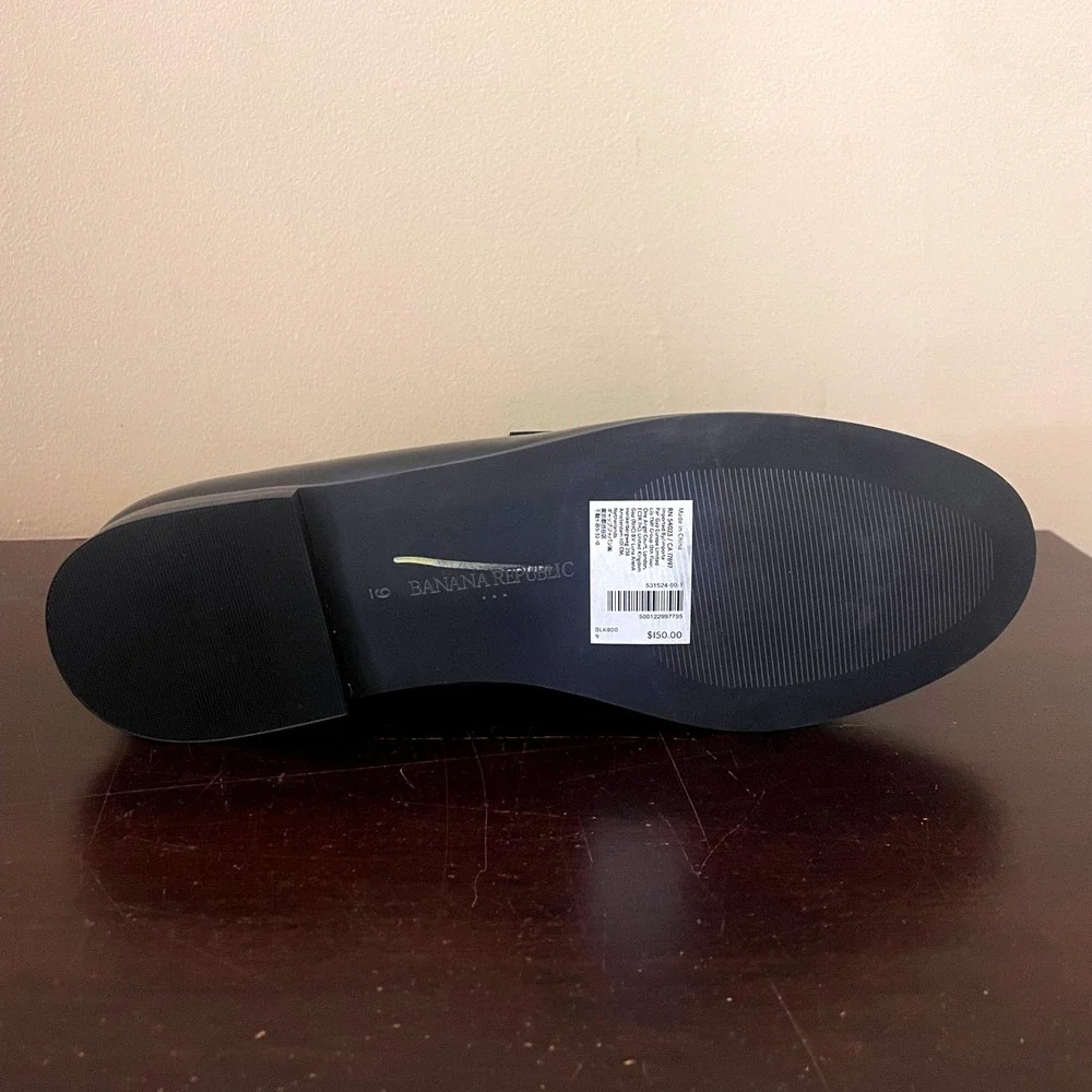 Banana Republic Womens Black Leather Penny Loafers Size 9 531524-00-1‎ FA24